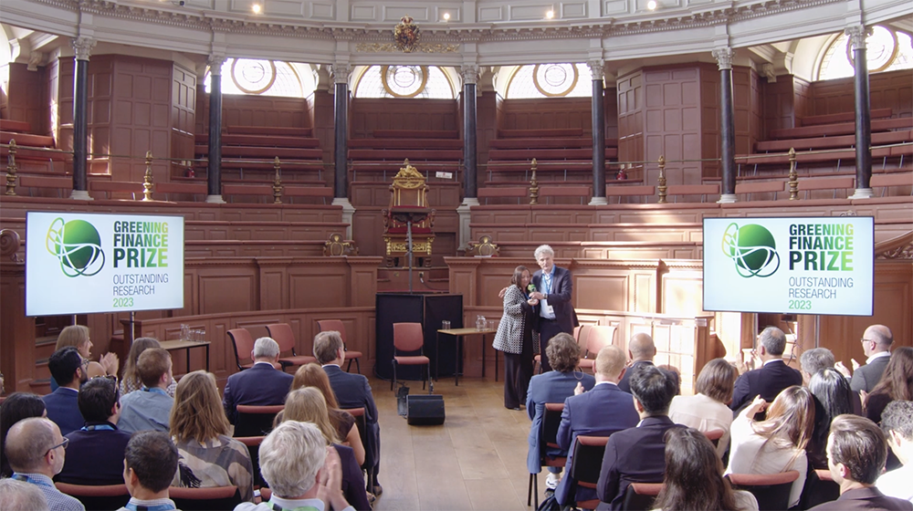 Caroline Flammer acceptance speech at the Sheldonian Theatre award ceremony