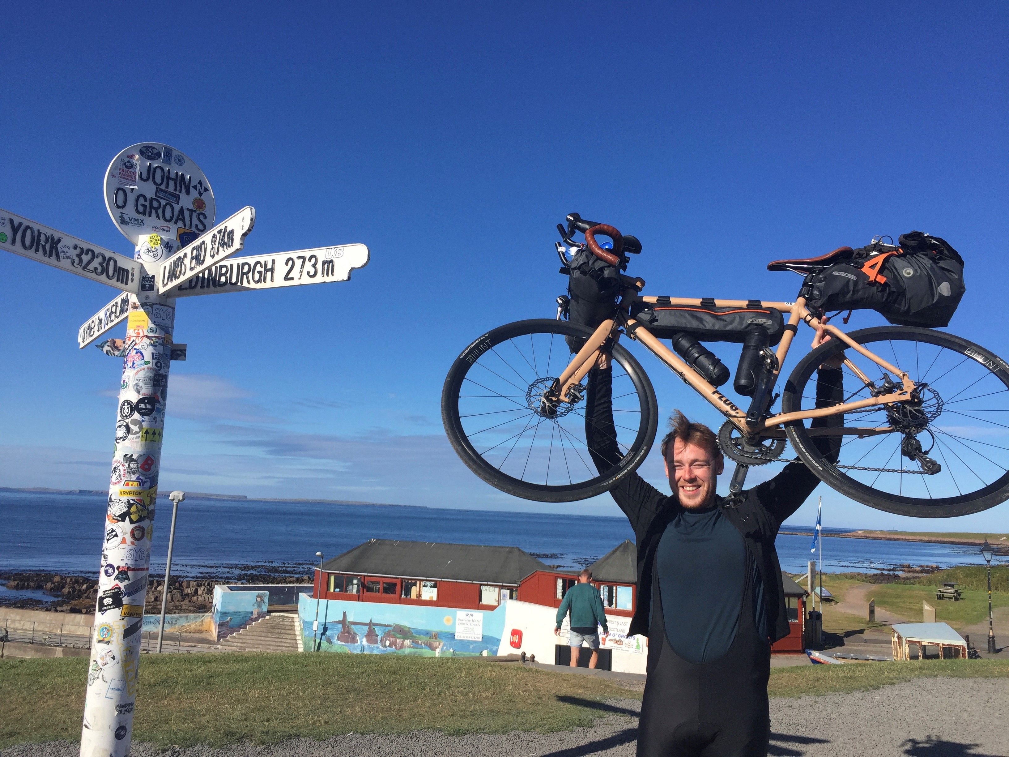Lewis Ireland on his bike trip from Austria