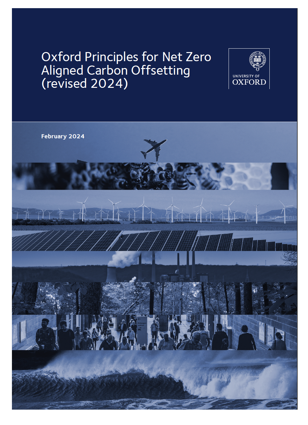 Cover of the updated principles with windfarms, nature, and plane