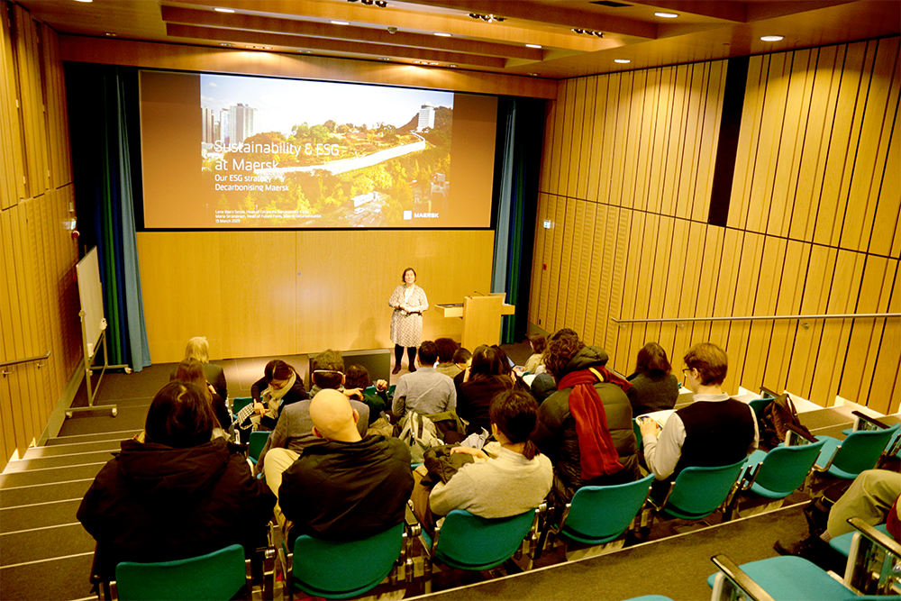 Msc see students at a lecture in Denmark