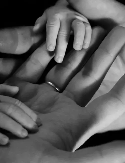 adult and baby hands 