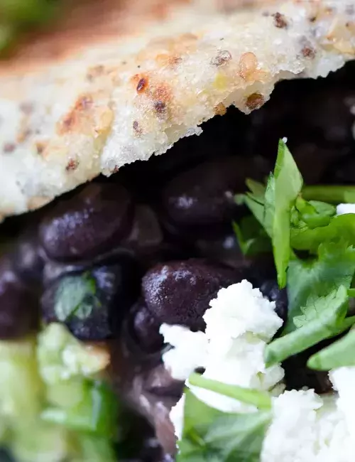 Close-up of bean burger