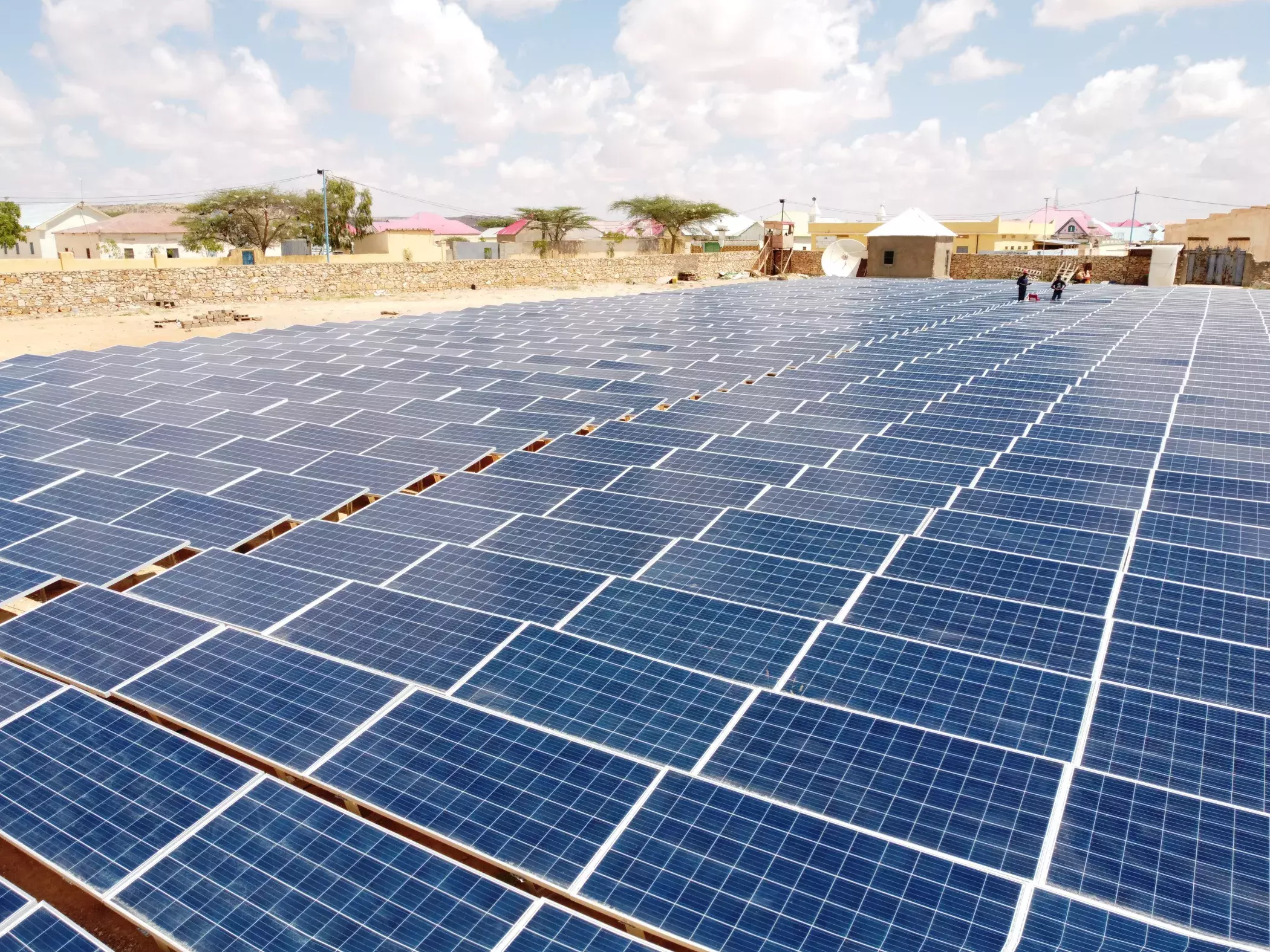 image of solar power farm in Africa