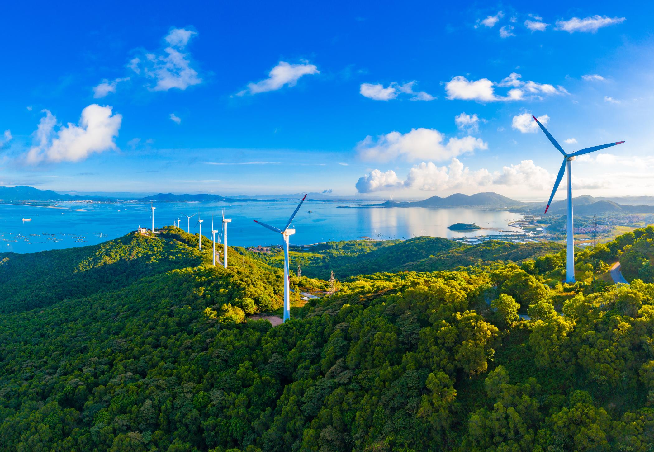 Wind farm on hill